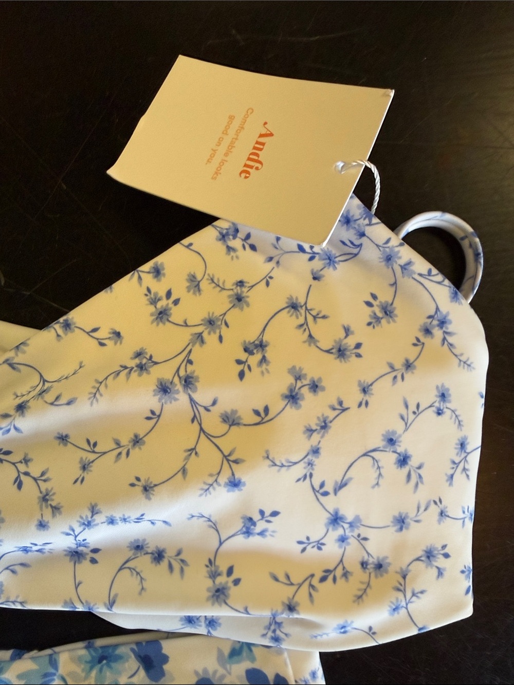 The Icaria Bottoms and top - Floral Swim in White and Blue - Picture 7 of 9